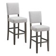 thumbnail image 1 of Leick Wood Upholstered Back Bar Stool Set in Gray Washed Blackbean, 1 of 17
