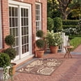 thumbnail image 3 of Safavieh Courtyard Crystal Floral Indoor/Outdoor Area Rug, Chocolate/Natural, 4' x 5'7", 3 of 10