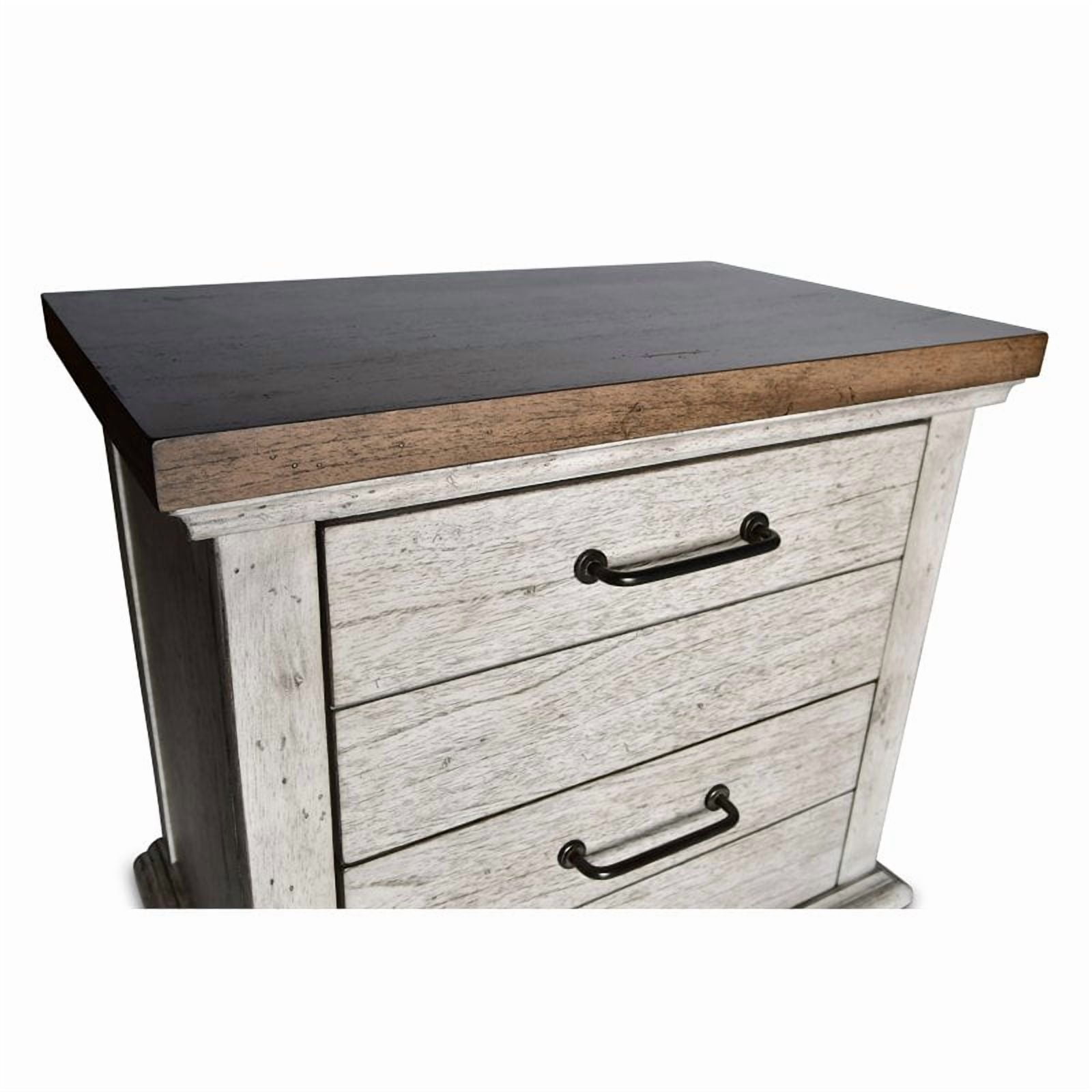 Steve Silver Bear Creek Rustic Two Drawer Nightstand, Rustic Ivory