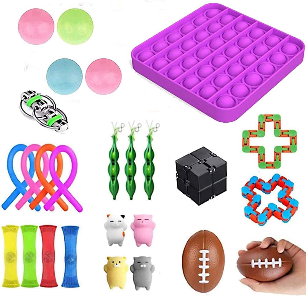 WENOVL Sensory Fidget Toys Set Fidget Toy Pack with Dimples-Digits Fidget Box with Push Pop Bubble for Kids Adults Kill Time