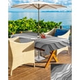 thumbnail image 5 of Outdoor Tablecloth with Umbrella Hole for Patio/Picnic/Party/Camping, Black Grey Ombre Waterproof Table Cloth Rectangle Table Cover Washable, Modern Geometric Abstract Aesthetic Cream 60"x 102", 5 of 7
