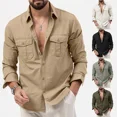 thumbnail image 2 of Camisa informal de manga larga para hombre nueva de 2023, camisa de estilo europeo y americano con estación independiente y doble bolsillo, venta rápida, 2 of 4