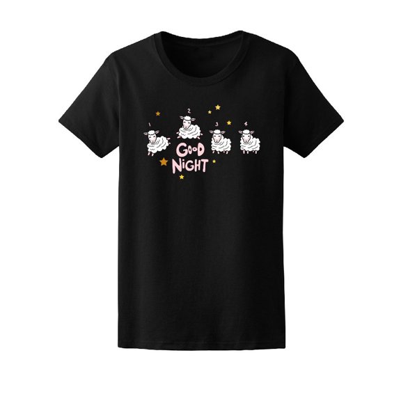 Good Night Cute Sheeps Jumping Tee Women's -Image by Shutterstock