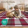 thumbnail image 4 of ODIKA 6'x9' Washable Area Rug Non-Slip, Easy Care, Grid Tartan Motif Gingham Striped Checkered Front Layering Plaid Flowing Dynamic for Family Room, Living Mater Bedroom, 4 of 7
