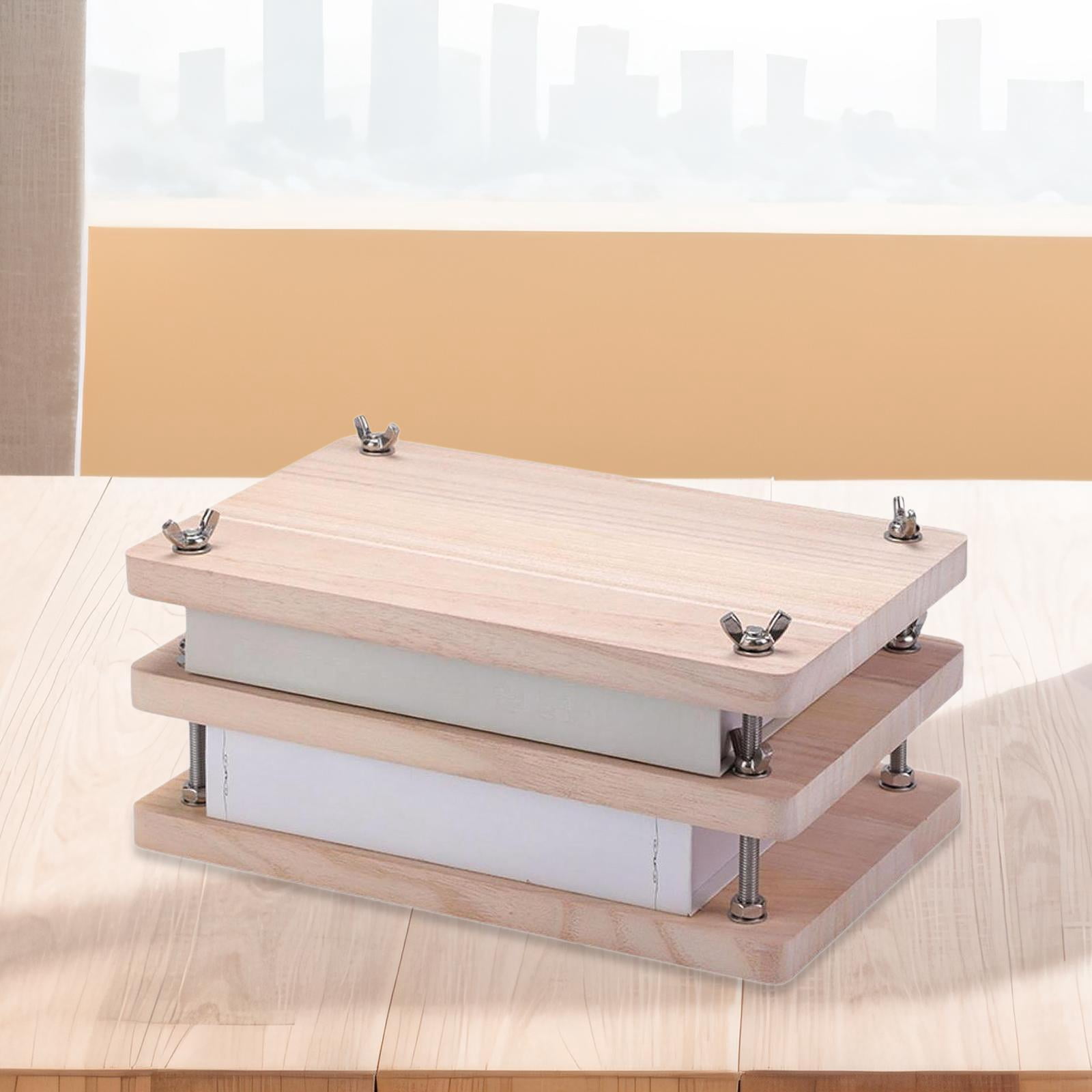 FVDPWYE Book Press Bookbinding Supplies Sturdy Portable Wood Bookbinding Press for Cards