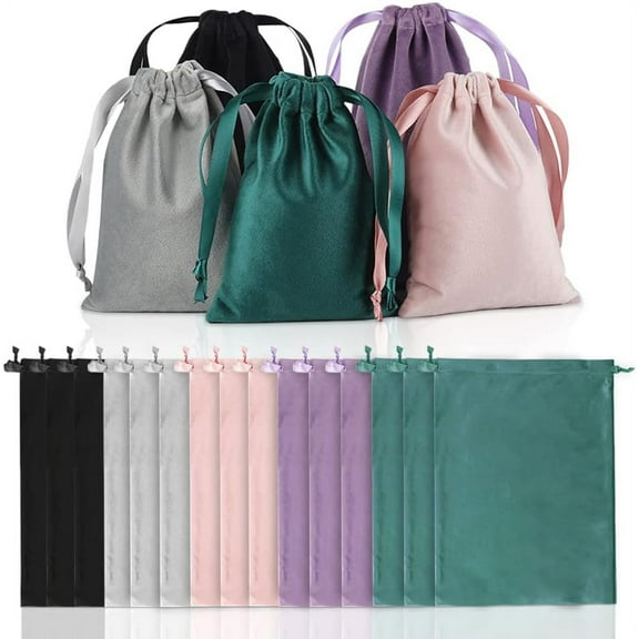 STONCEL 20pcs Small Jewelry Bags Drawstring Gift Bags 3x2in, Soft Velvet Pouches for Jewelry, Elegant Velvet Gift Bags with Drawstrings Wedding Favors Treat Bag for Christmas Jewelry Mini Dice Bag
