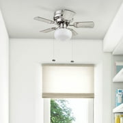 Prominence Home Hero 28 Brushed Nickel Low Profile Ceiling Fan with Light