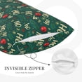 thumbnail image 3 of Susaid Green Background With Ho Print Pillowcases Multiple Size, Pillow Cover Super Soft Envelope Closure Standard Pillow Case-20"x30", 3 of 6