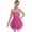 Hot Pink, variant on TSSOE Kids Girls Sequins Mesh Splice Figure Skating Dress Long Sleeves Ballroom Ballet Tutu Skirted Leotard Green 16