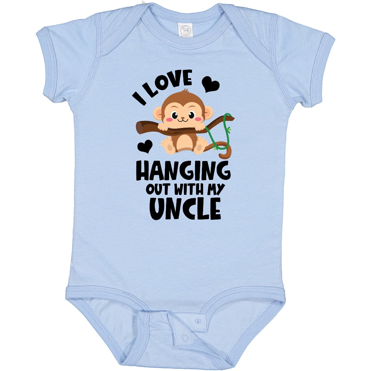 Inktastic Monkey I Love Hanging out with My Uncle Boys or Girls Baby Bodysuit