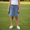 thumbnail image 2 of Jean Skirt for Kids Elastic Waist Mini Jean Skirt Cute Denim Skirt Girls School Clothes Girls Jean Skirts Size 11-12 Years, 2 of 8