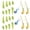 Green 16 fish, variant on Retractable Fishing Game – 8 Fish, 2 Rods, Who Can Catch the Longest Fish Game, Competitive Catch & Measure Party Game for Couples, Friends