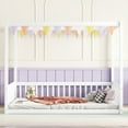 thumbnail image 2 of Miniyam Full Size Canopy FloorBed with Guardrails for Kids and Teens, White, 2 of 7