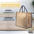 thumbnail image 4 of Fresno Eco Friendly Jute Tote Bags Set of 10, Bulk Pack - Reusable, Great for Tradeshows, Grocery, Shopping and Outdoor Events - Blue, 4 of 5