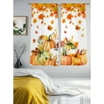 thumbnail image 4 of Orange Thanksgiving Sheer Curtains 63 Inch Length 2 Panels Set, Semi Transparent Voile Rod Pocket Curtains for Living Dining Room Bedroom Drapes Pumpkins Maple Leaves Autumn, 4 of 6