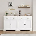 thumbnail image 6 of Kojooin Farmhouse Buffet Cabinet with Storage,Kitchen Sideboard with 2 Doors and 2 Drawers,Wooden Coffee Bar Cabinet with Shelves,White, 6 of 6