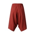 thumbnail image 5 of Zylarhe Casual Pants for Men, Men Summer Casual Mid Waist Loose Cropped Harem Pants With Pockets Red L, 5 of 8