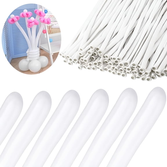 BESTSKY Long White Balloons,100PCS Modeling Balloons DIY Twisting for Making Animals Balloons Arch Wedding Birthday Party Decorations.