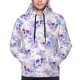 thumbnail image 2 of Bingfone white Skull crystal flower Men's Drawstring Hoodie Long Sleeve Pocket Sweatshirts-XX-Large, 2 of 6