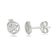 SILVERCLOSEOUT Sterling Silver Pentagram Star Pentacle Stud Earrings - 5mm