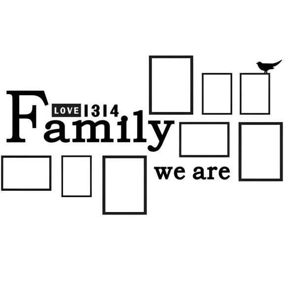 Lzvxtym We Are Family Wall Decal Adhesive Acrylic 3D Photo Frame Mirror Wall Sticker Removable DIY Family Picture Frame Wall Art Decor 51.2 x 28.7inch