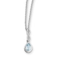 thumbnail image 1 of SS White Ice Blue Topaz and .01 ct Diamond Necklace 18 Inch, 1 of 3