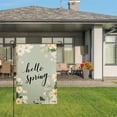 thumbnail image 3 of Jbralid Hello Spring Floral Linen Garden Flag For Spring Summer Home Outdoor Garden Yard Door Decor 12x18 inch, 3 of 5