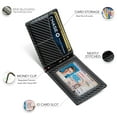 thumbnail image 5 of Serman Brands Slim Wallets for Men | Money Clip | RFID Blocking with Front Pocket | Men Bifold | Leather Wallet | Carbon Fiber, 5 of 6