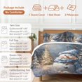 thumbnail image 6 of Christmas Cute Comforter Set Twin Size, Blue Scarf Snowman Soft Bedding Set for Man Woman, 4 Pieces Duvet Cover Set with Fitted Sheet, 2 Pillowcases, 6 of 9