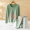 thumbnail image 3 of DuoJiaJ Thermal Knee And Stomach Support Extra Thick Fleece Long For Winter Womens Thermal Underwear Green M, 3 of 4