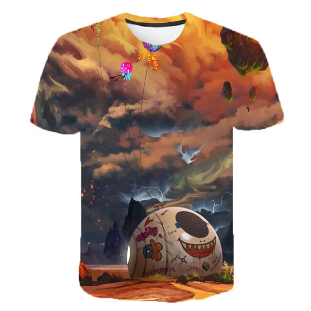 Anime Cartoon Teenager Men's and Women's T-Shirts Casual Print Hip Hop Harajuku Personality Round Neck Short Sleeve Top8T Gong Bohan LED