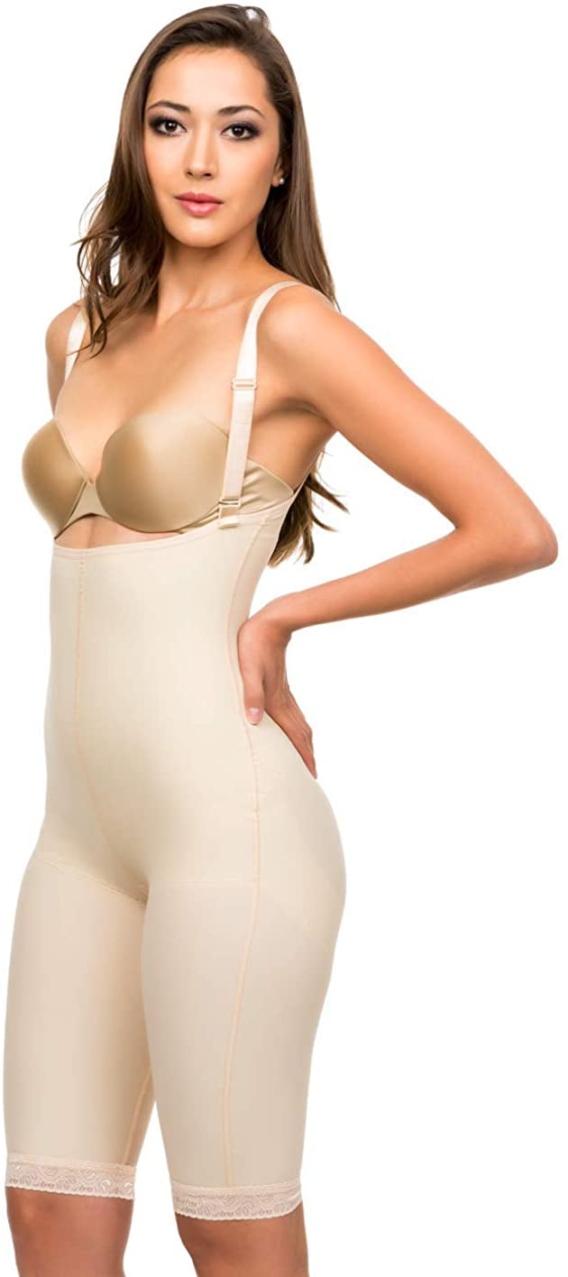 Isavela 2nd Stage Body Suit Mid Thigh Length W/Suspender Plastic Surgery  Compression Garment BS04