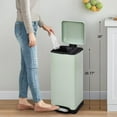 thumbnail image 3 of 8-Gallon Step-Open Trash Can with Soft-Close Lid, Modern, Minimalistic for Home, Kitchen, Laundry Room, Office, Bedroom, Bathroom, with Removable Inner Bucket, 3 of 7