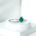 thumbnail image 3 of Rosec Jewels Womens 2.50 CT Created Emerald Solitaire Rings Set with Diamond, Teardrop Ring for Her, 925 Sterling Silver, US 3.00, 3 of 8