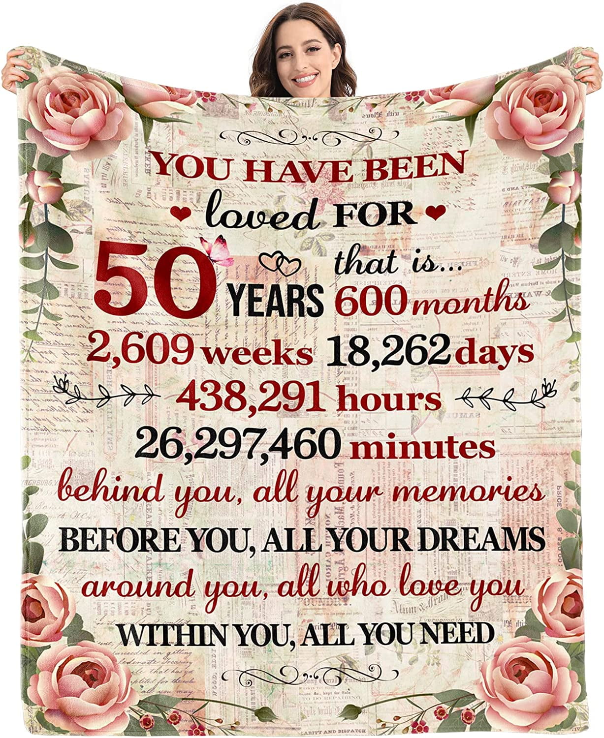 50th Birthday Gifts for Women 1972 Blanket 50 Year Old Birthday Gifts for  Women Turning 50 Unique 50th Birthday Gifts for Her Funny 50th Birthday  Decorations for Women Him Wife Sister Mom