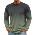 thumbnail image 3 of Zorvxlyn Long Sleeve Shirts for Men Gradient Crew Neck T Shirts for Men Soft Breathable Fall Big and Tall Sweatshirt for Men, 3 of 8