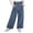 Blue, variant on Girls Denim Jeans High Waist Pull-On Soft Pants Wide Leg Side Pocket Baggy Pants Black Size 9