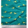 thumbnail image 1 of Soimoi polyester Crepe Fabric Leaves,Branches & Canary Bird Fabric Prints By Yard 52 Inch Wide, 1 of 1