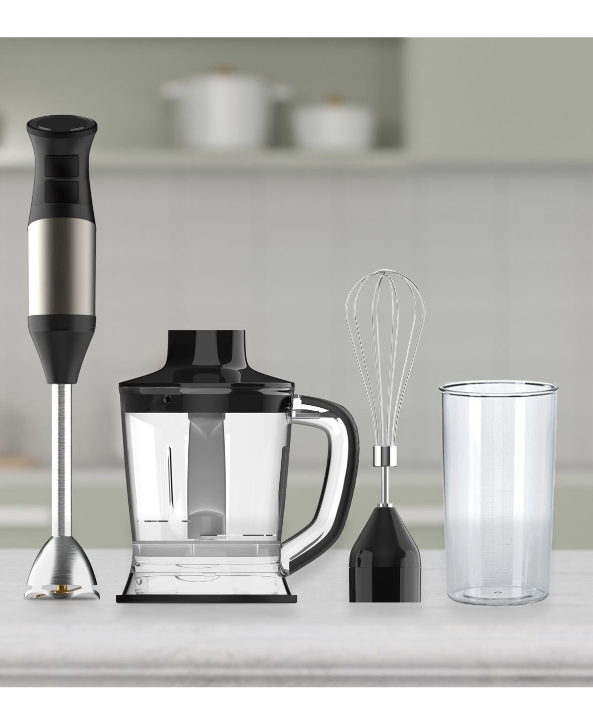 Professional 1000W Immersion Hand Blender, Stainless Steel, 20 Speeds, Compact & Versatile for Blending, Chopping, Whisking