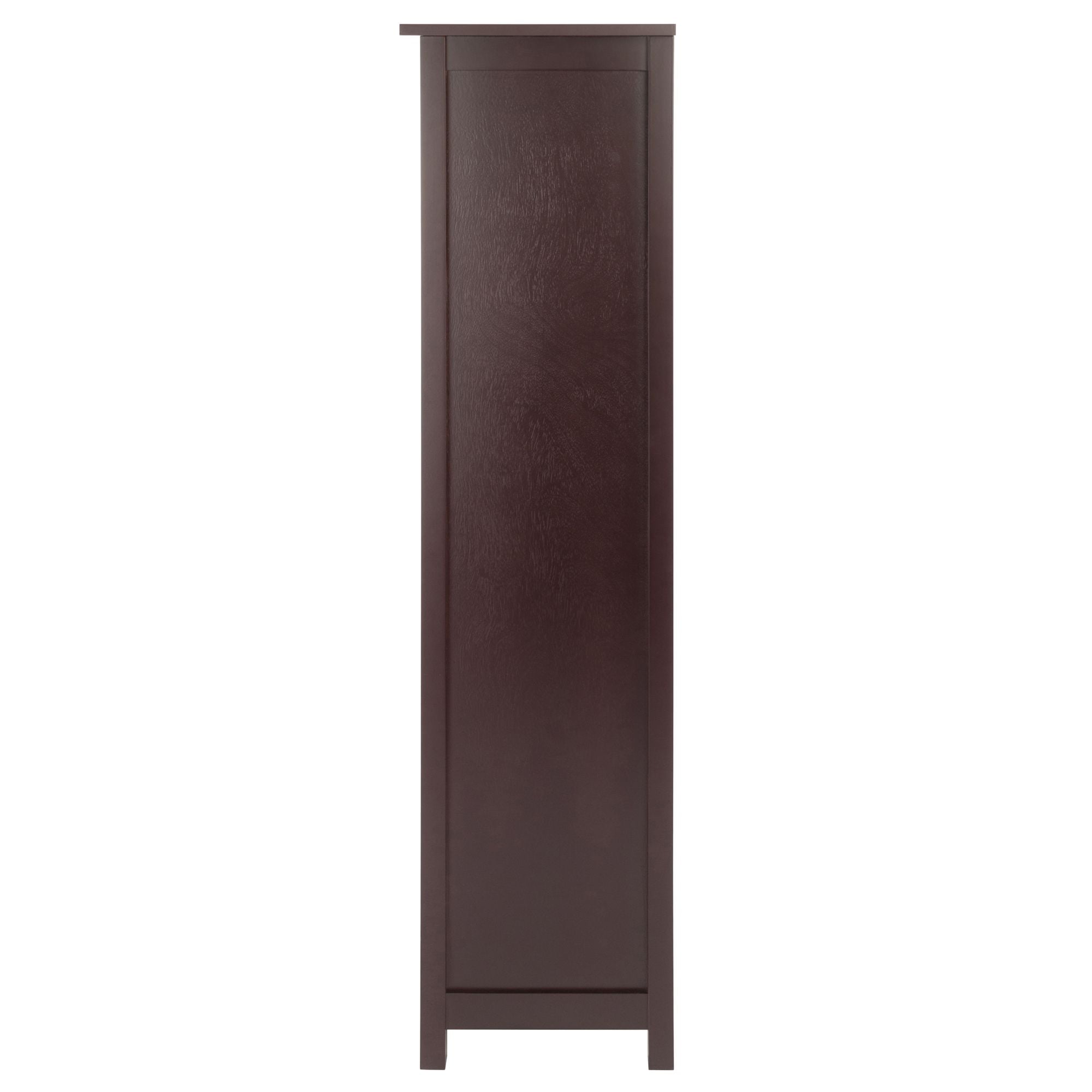 Winsome Wood Milan 4-Section Tall Storage Shelf, Narrow, Walnut Finish