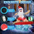 thumbnail image 4 of Gardentime - Inflables navideños de Papá Noel de 6.5 pies para decoración al aire libre, surf, Papá Noel, diversión hawaiana, explosiones gigantes de Navidad con luces LED incorporadas para vacaciones, 4 of 5