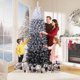 thumbnail image 3 of Historyli Árbol de Navidad de 7,5 pies con luces artificiales de nieve flocadas, base plegable, color blanco y negro, para fiestas en casa y oficina, 3 of 8