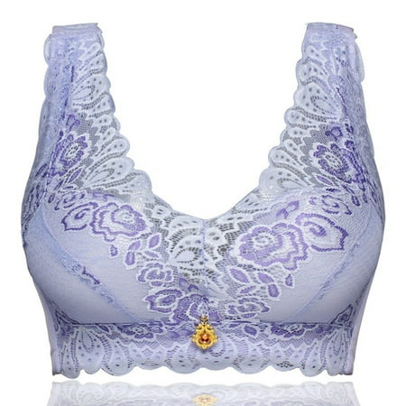 

Yuelianxi Women Bra No Rims Lace Beautiful Back Anti-burnout -feeding Underwear
