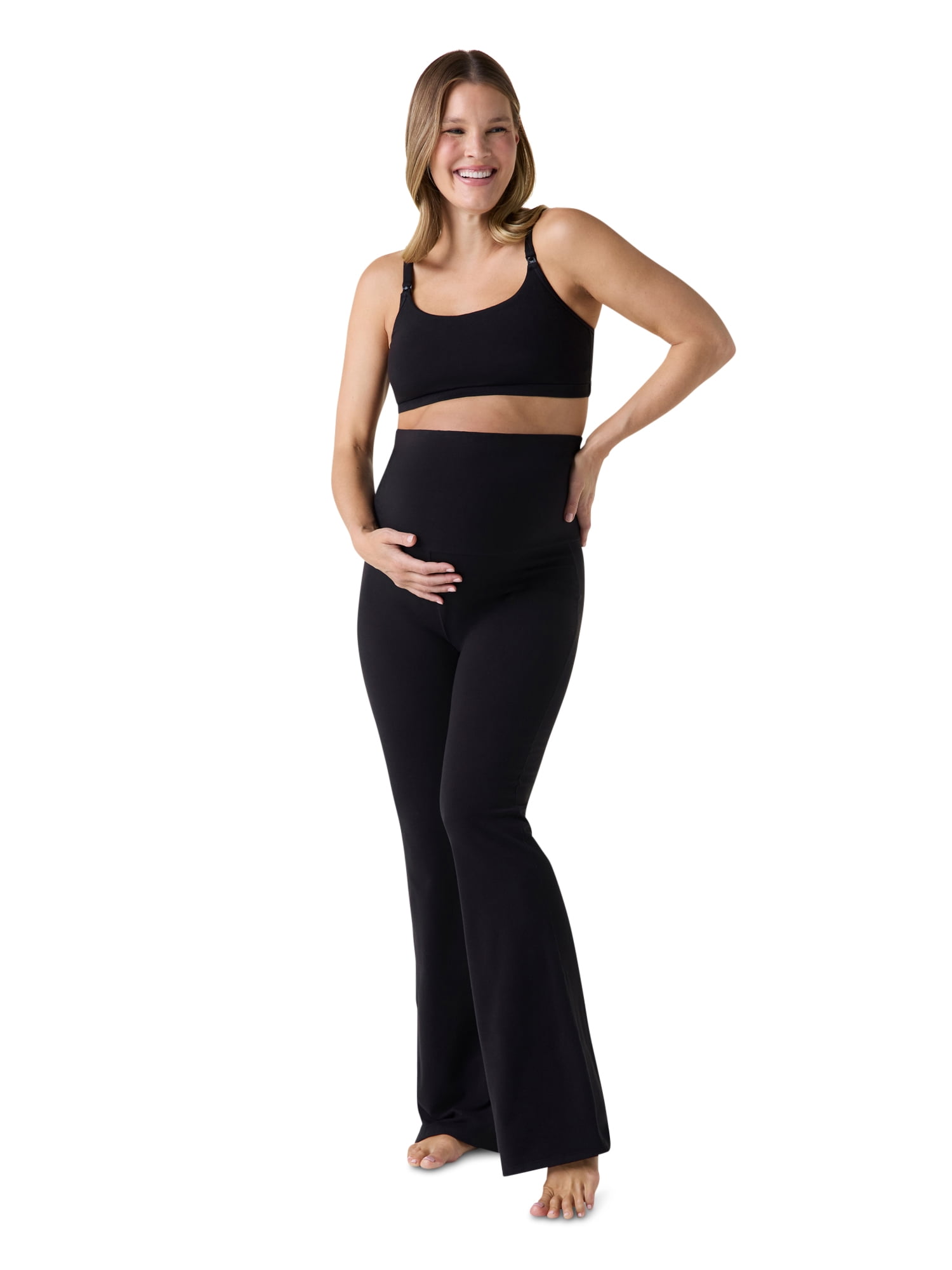Ingrid & Isabel For Every Belly Women's Maternity Cotton Jersey Fold over Pant, Sizes S-XXXL