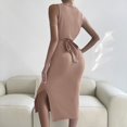 thumbnail image 6 of Sngxgn Women Long Tank Tops Ankle Length Maxi Dress Bodycon Sleeveless Racerback(Khaki,XXL), 6 of 6