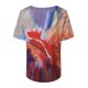 thumbnail image 5 of Gibobby Camiseta con cuello en V para mujer Camiseta suelta informal con cuello en V para mujer, blusa manga corta con estampado(Rojo,G), 5 of 5