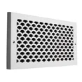 thumbnail image 1 of Scallop 6"x 24" Duct Opening Solid Cast Aluminum Baseboard Register Grill Vent Cover | Powder Coated| (Overall 8"x 26") for Wall-White with Screw Holes, 1 of 1