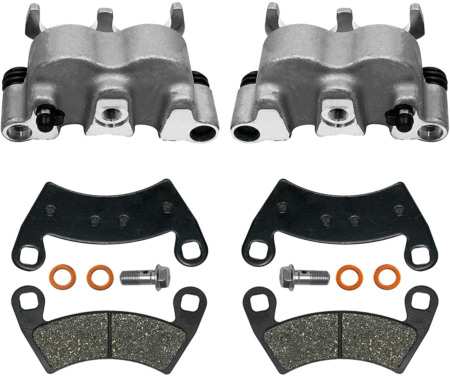 Replace 1911283 1911284 Front Brake Caliper Set with Pads Left and Right Fit for Polaris Ranger 4X4 500 EFI 570 700 800 HST RZR RS1 1000 XP/XP 4/S4 GEM GENERAL 