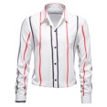 thumbnail image 2 of Camisa de negocios ligera con botones de solapa informal a rayas de manga larga de nuevo estilo Pompotops  oipoqjl27018, 2 of 7
