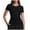 Black, variant on Going Out Tops for Women Slim Fit Short Sleeve T Shirt Underscrub,White,S